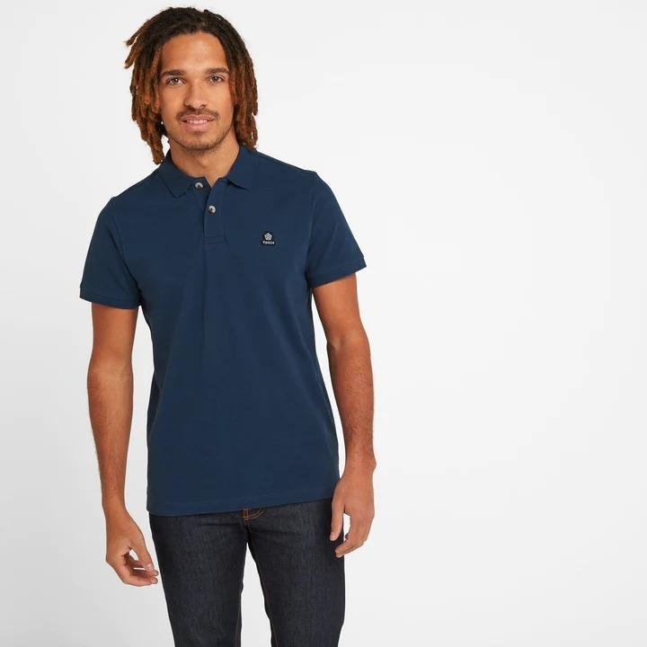 TOG24 Percy Mens Pique Polo Shirt - Denim - Beales department store