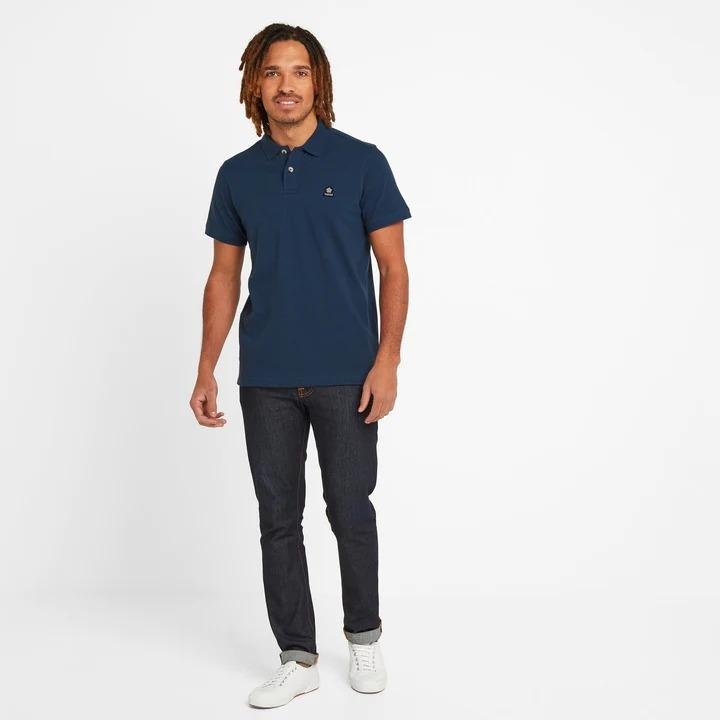 TOG24 Percy Mens Pique Polo Shirt - Denim - Beales department store