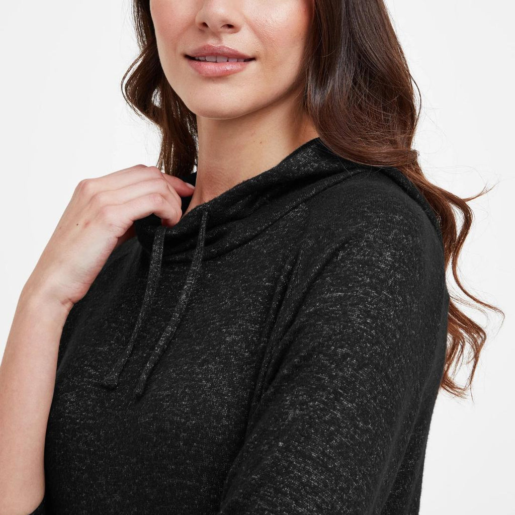 Tog24 Phoebe Womens Hood Sweat - Washed Black Marl - Beales department store