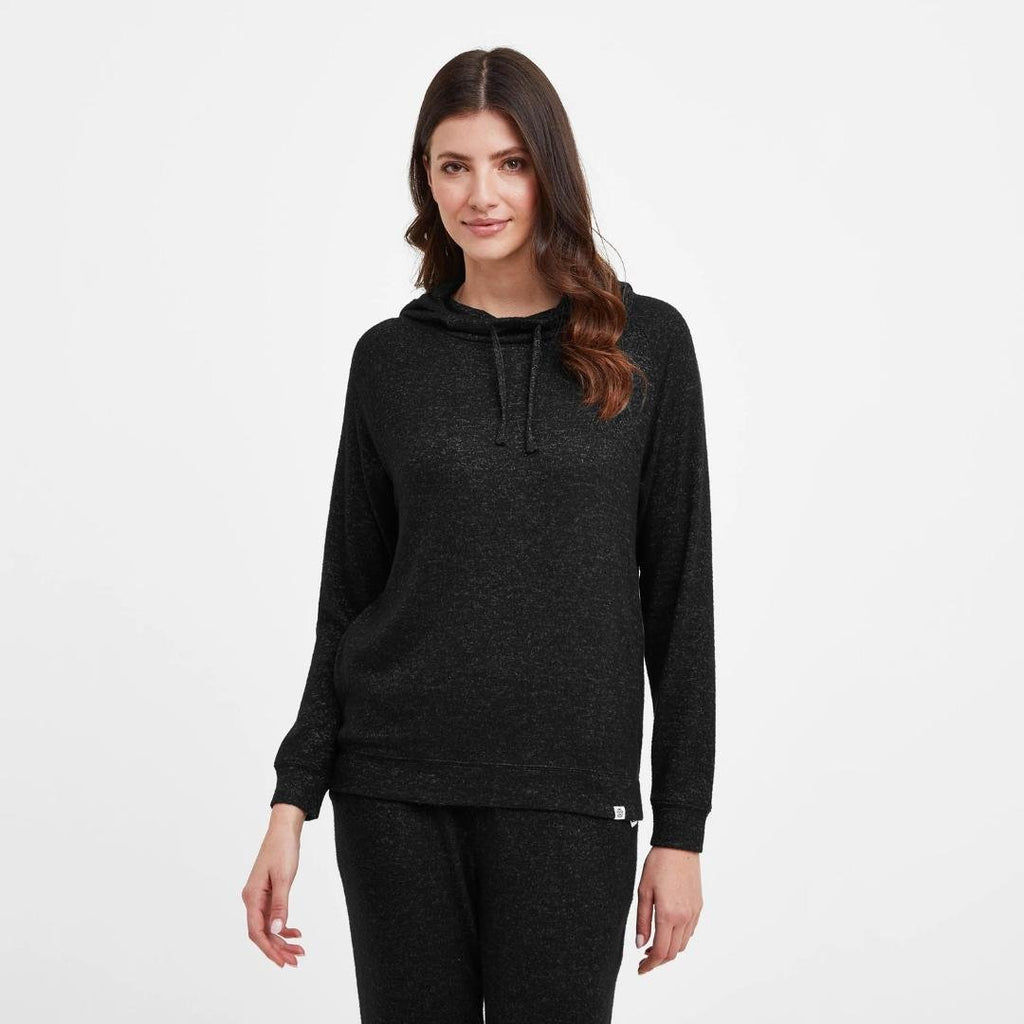 Tog24 Phoebe Womens Hood Sweat - Washed Black Marl - Beales department store