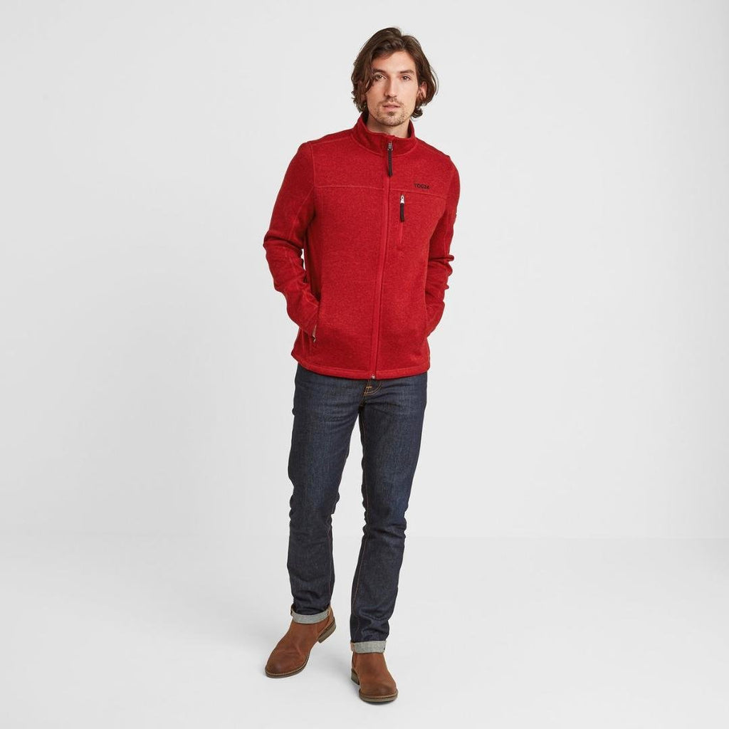 TOG24 Sedman Knitlook Fleece Jacket - Chilli Red - Beales department store