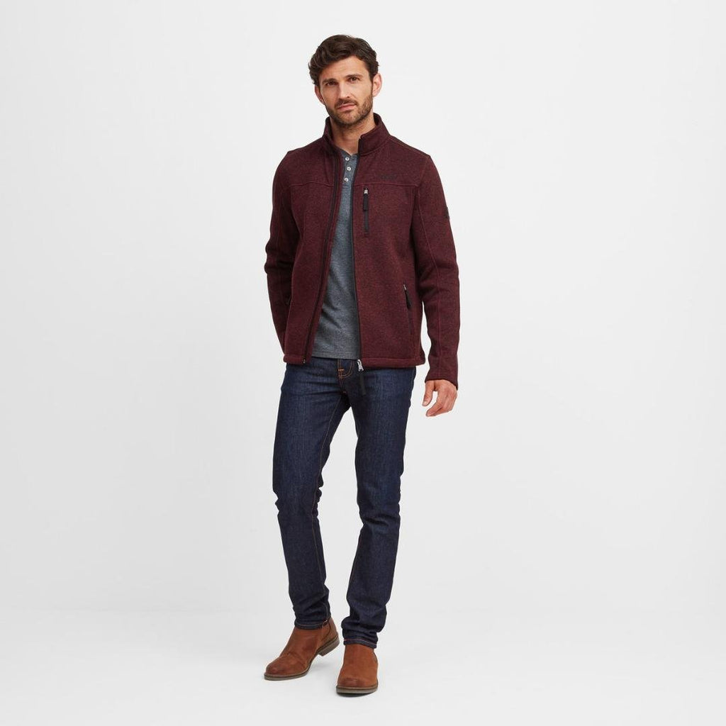 TOG24 Sedman Knitlook Fleece Jacket - Maroon - Beales department store