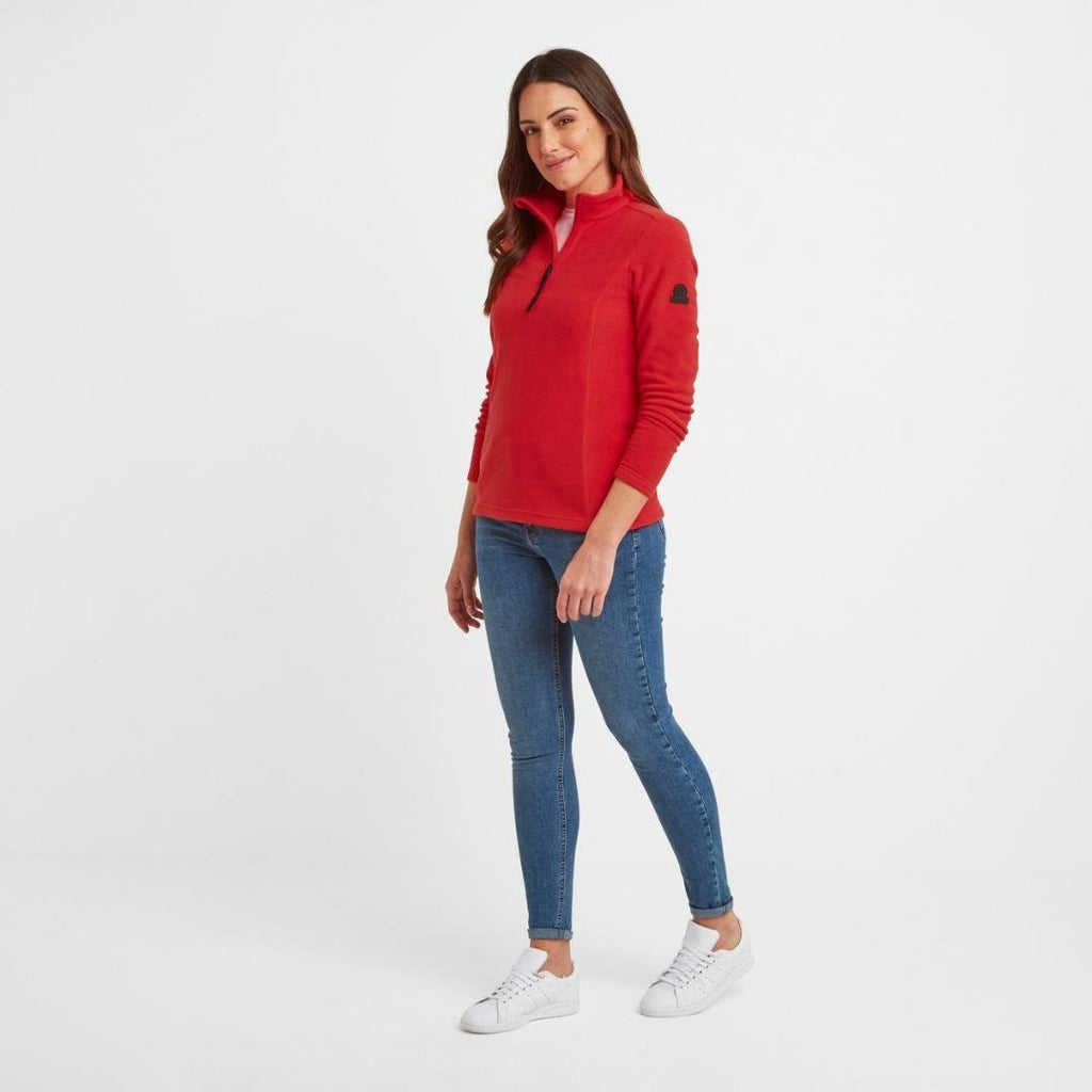 TOG24 Shire Fleece Zip Neck - Dark Coral - Beales department store