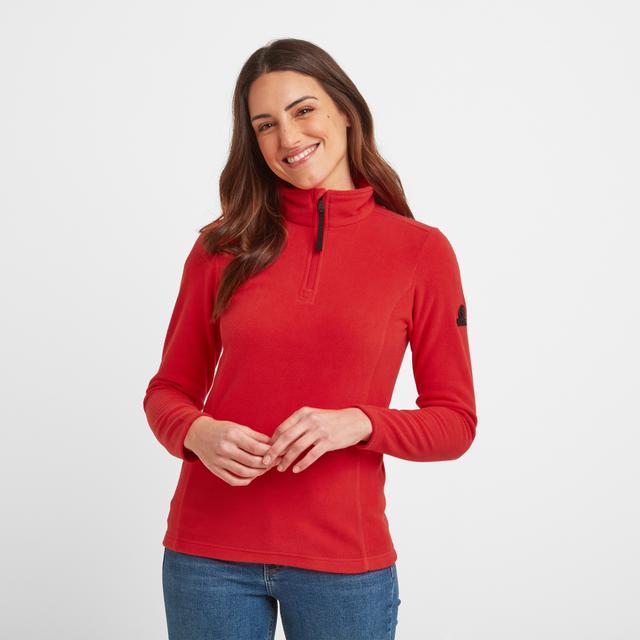 TOG24 Shire Fleece Zip Neck - Dark Coral - Beales department store