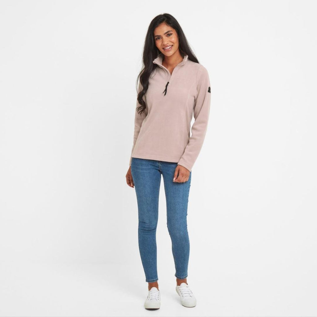 TOG24 Shire Fleece Zip Neck - Dusky Pink - Beales department store