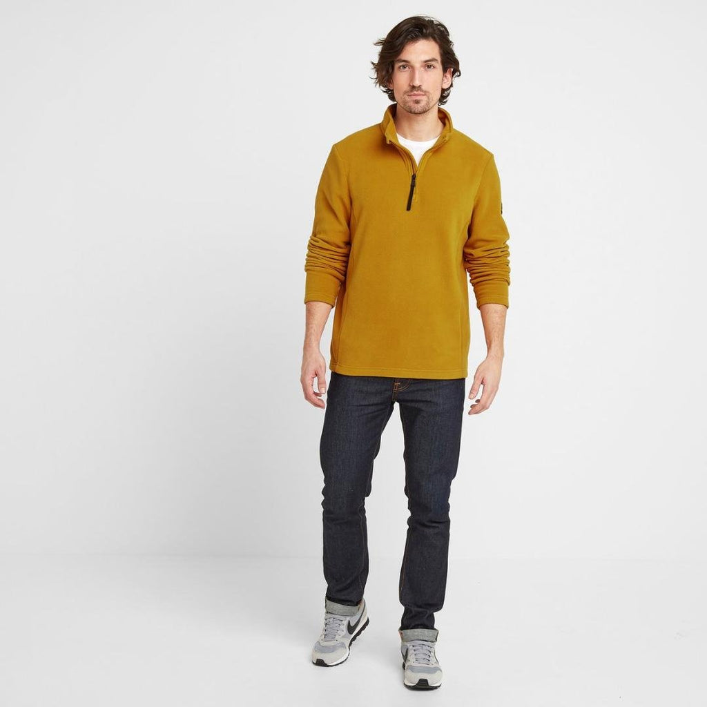 TOG24 Shire Fleece Zip Neck - Mustard - Beales department store