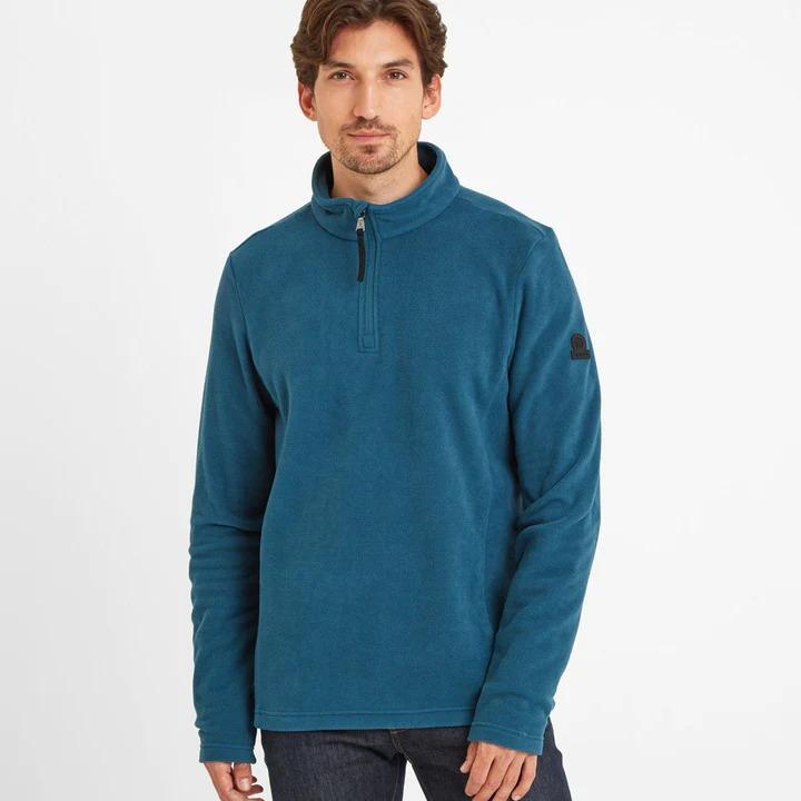 TOG24 Shire Mens Fleece Zipneck - Lagoon - Beales department store