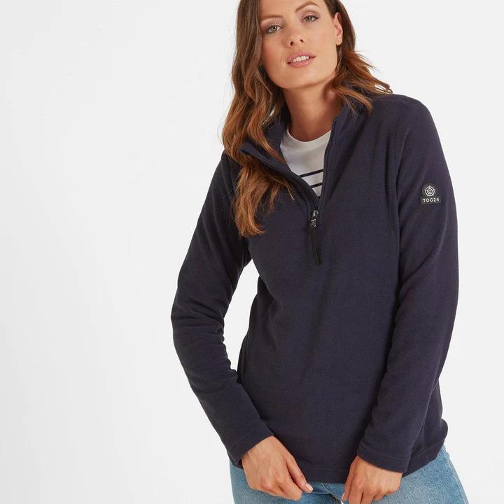 TOG24 Shire Womens Fleece Zipneck - Navy - Beales department store