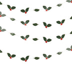 Foiled Holly Leaves Bunting Backdrop