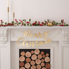 Foiled Holly Leaves Bunting Backdrop
