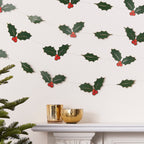 Foiled Holly Leaves Bunting Backdrop- 5 Inner Pack
