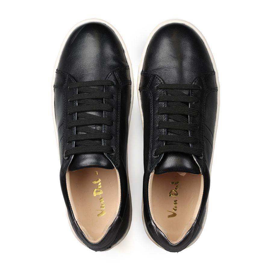 Van Dal 3517 Teddy Lace Up Trainers - Black Leather - Beales department store