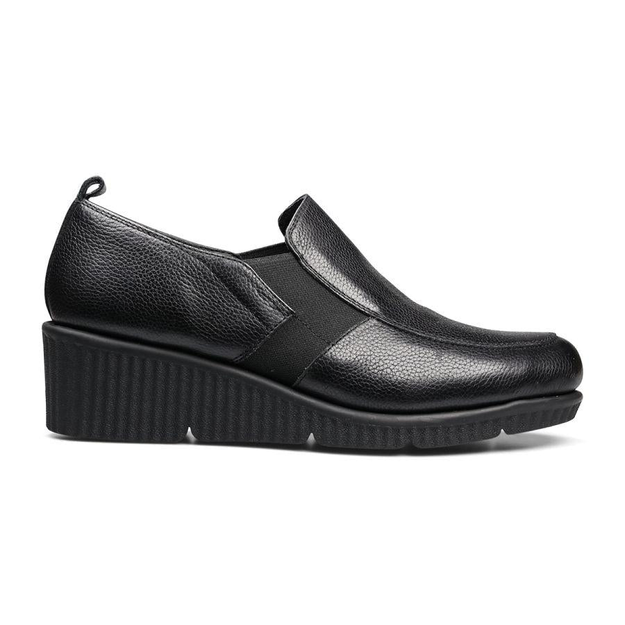 Van Dal 3519 Hattie Wedges - Black Leather - Beales department store