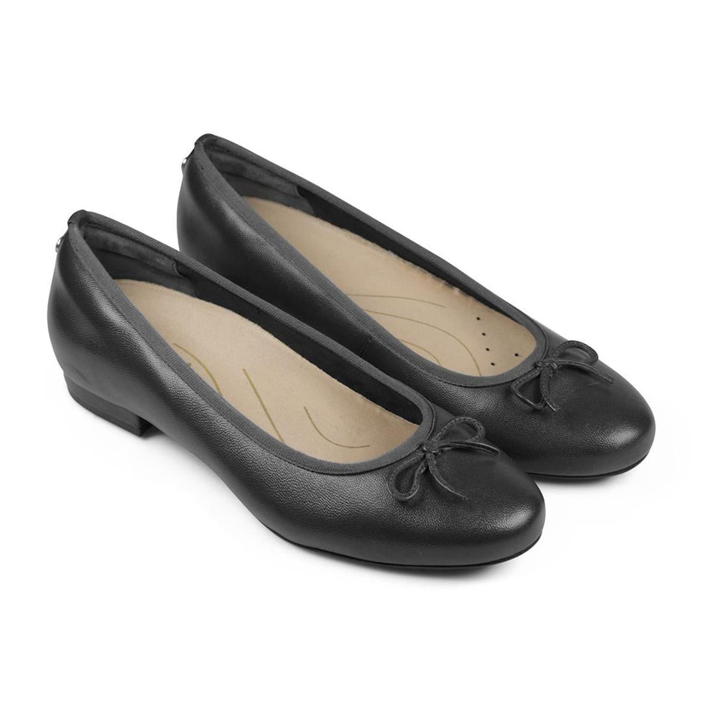 Van Dal Cecilia Ballet Pumps - Black Leather - Beales department store