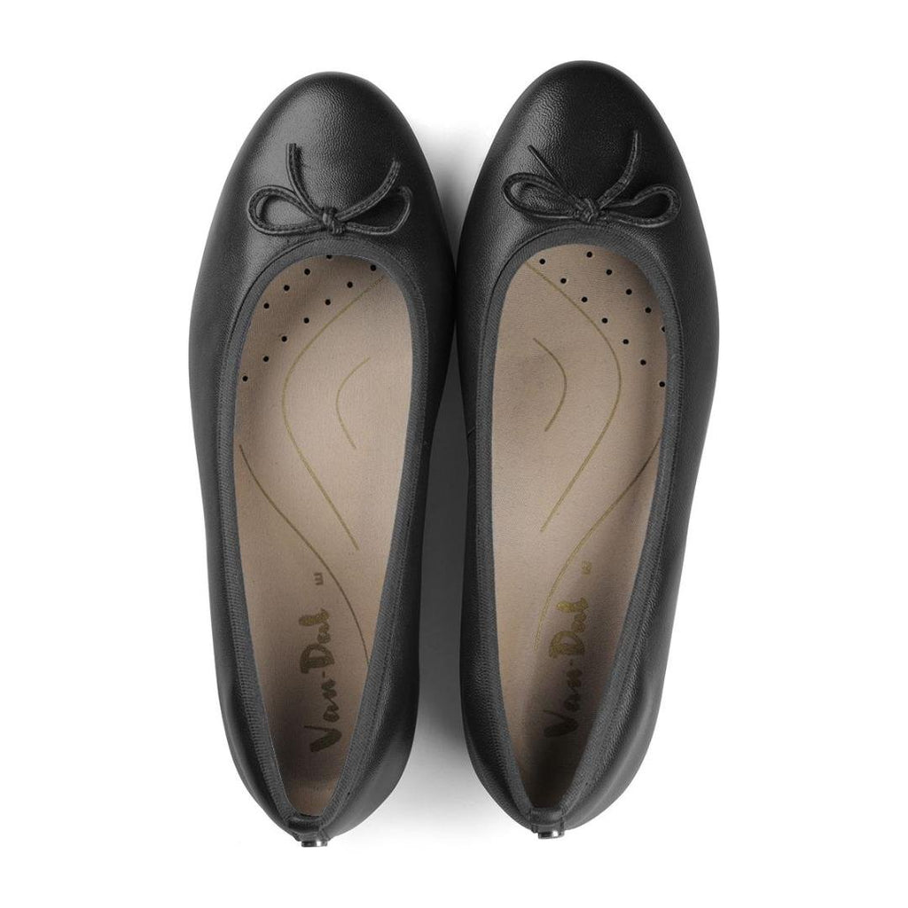 Van Dal Cecilia Ballet Pumps - Black Leather - Beales department store