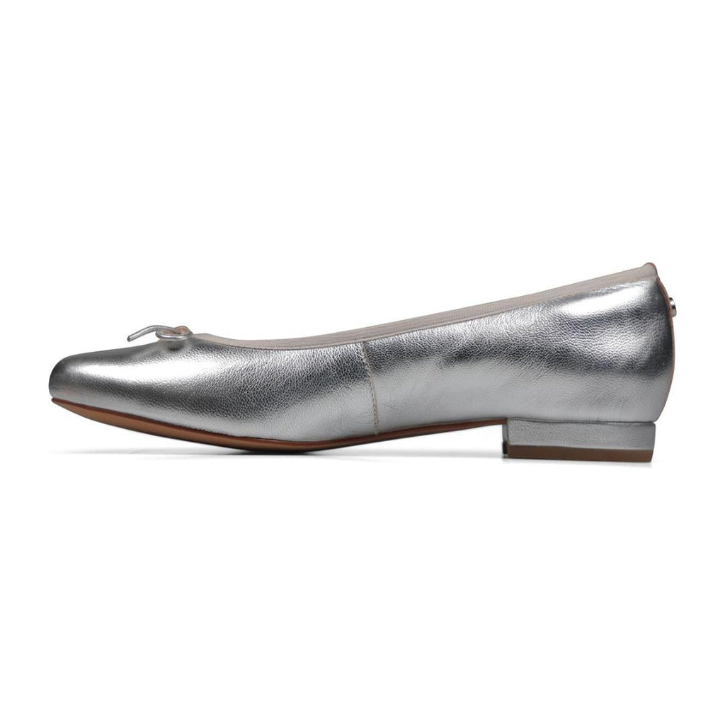 Van Dal Cecilia Ballet Pumps - Silver Leather - Beales department store