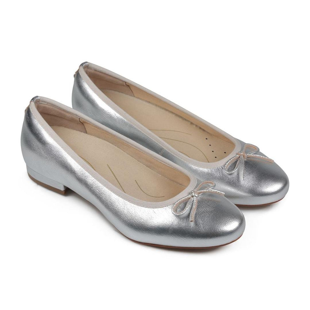 Van Dal Cecilia Ballet Pumps - Silver Leather - Beales department store
