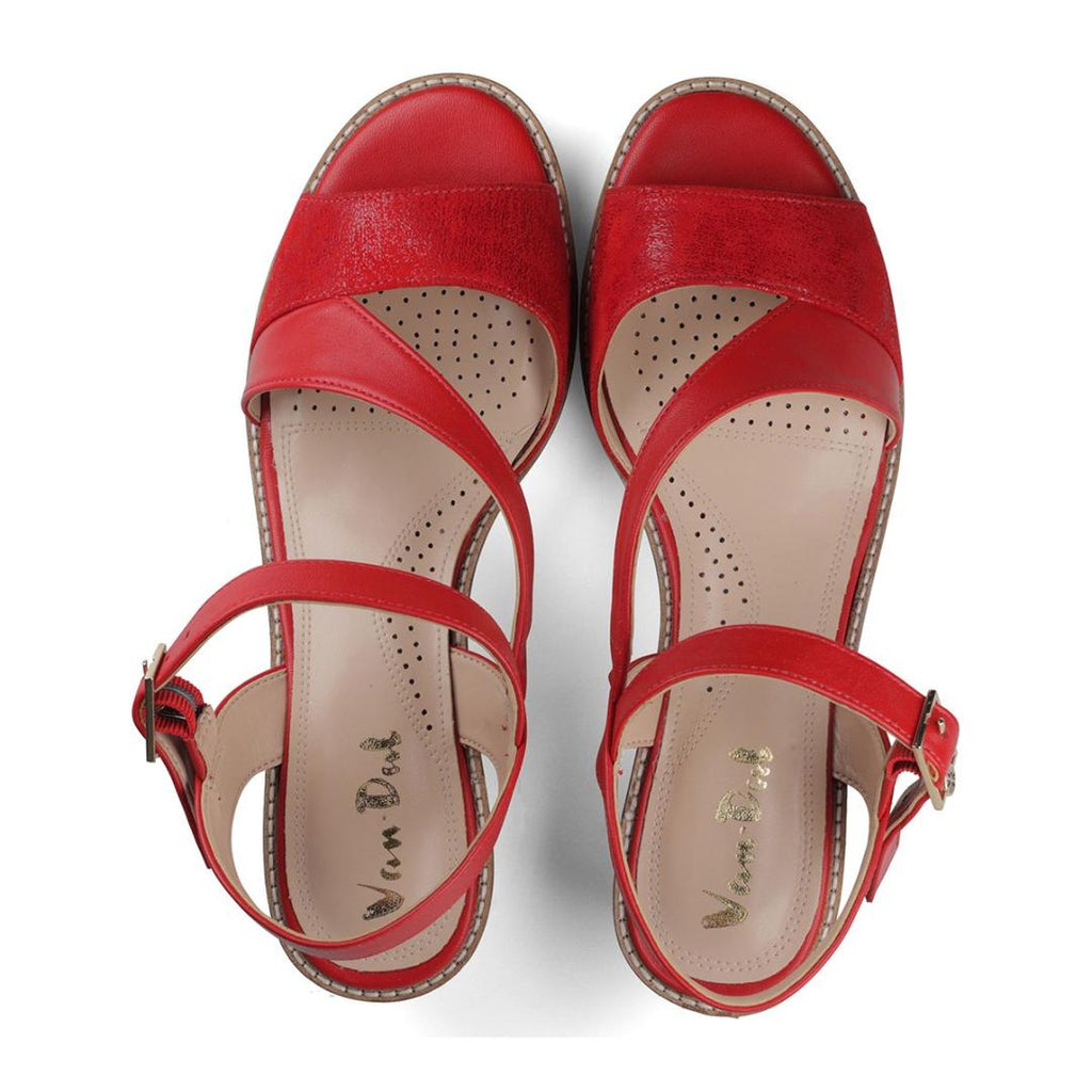 Van Dal Chennai Sandals - Red Leather - Beales department store
