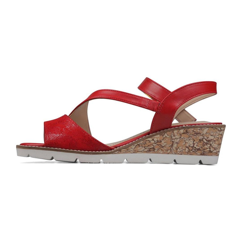 Van Dal Chennai Sandals - Red Leather - Beales department store