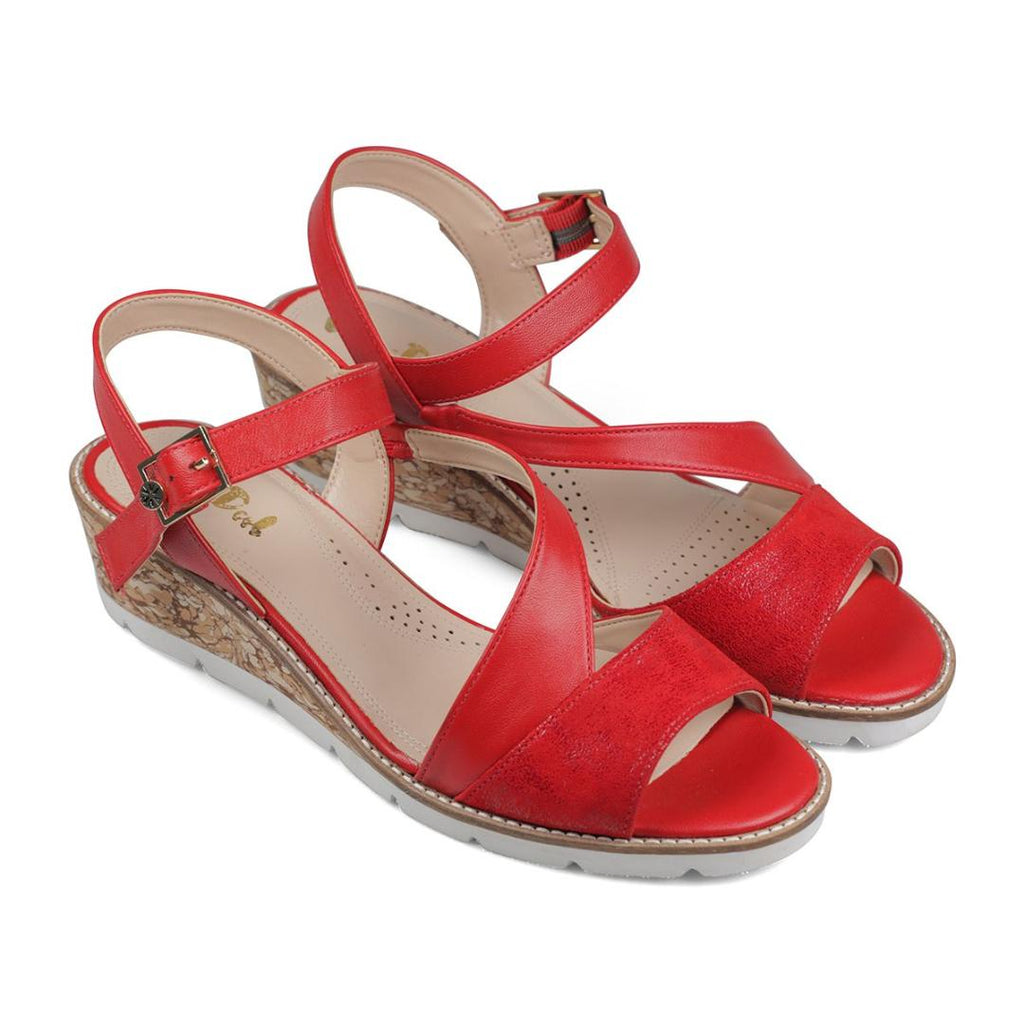 Van Dal Chennai Sandals - Red Leather - Beales department store