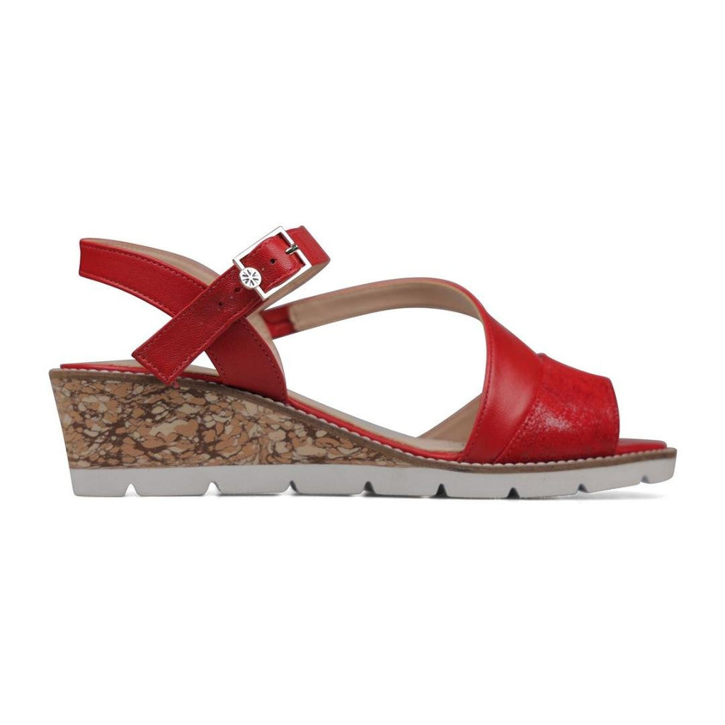 Van Dal Chennai Sandals - Red Leather - Beales department store