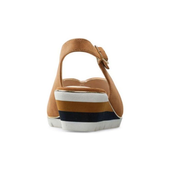 Van Dal Dial Slingback Wedge Sandal - Brown Suede - Beales department store