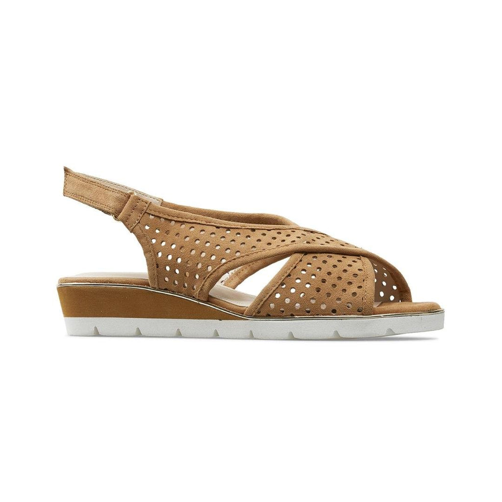 Van Dal Elan Sandals - Camel Suede - Beales department store