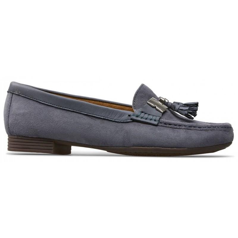 Van Dal 'Miso' Antique Blue Suede Loafers - Beales department store
