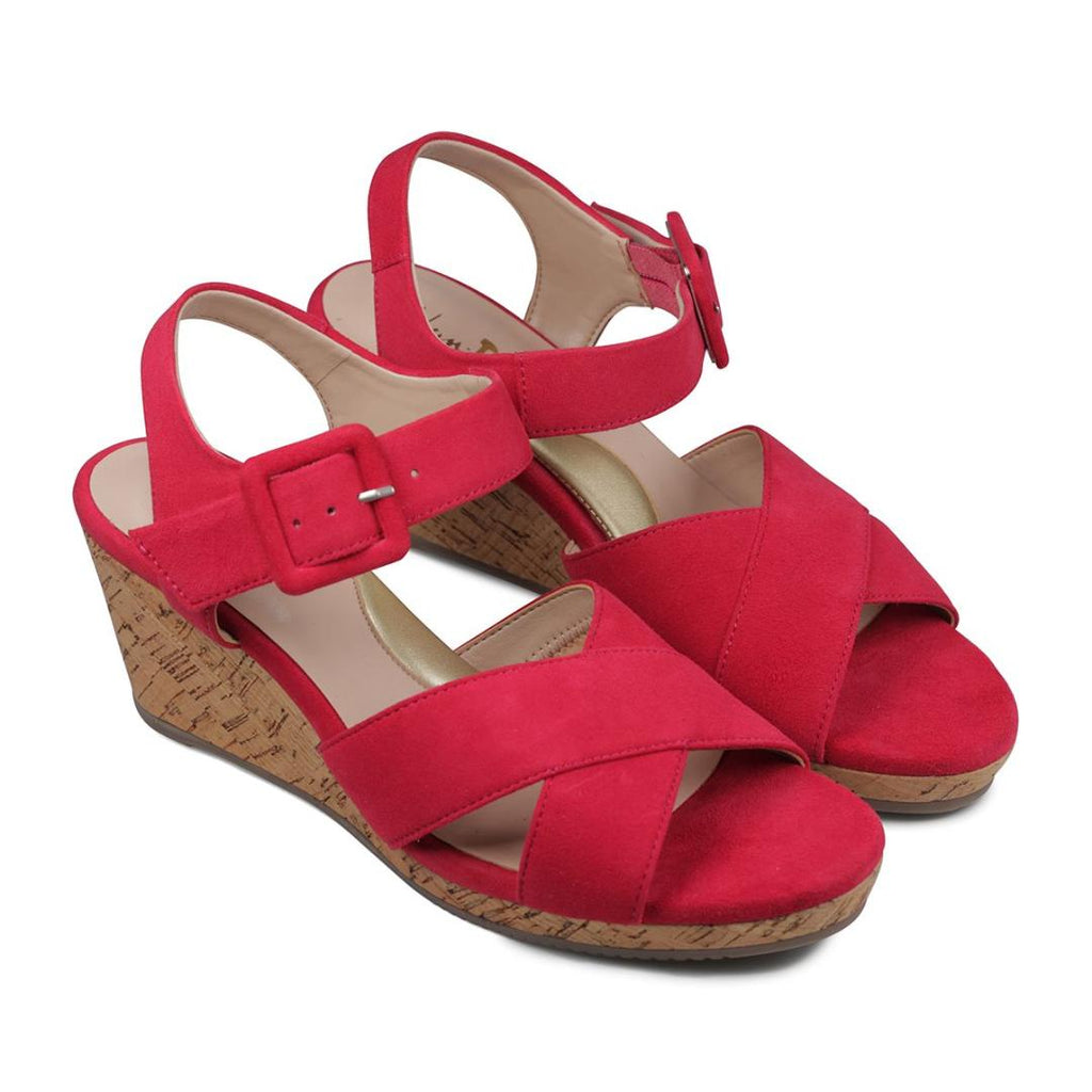 Van Dal Pearl Sandals - Berry Suede - Beales department store