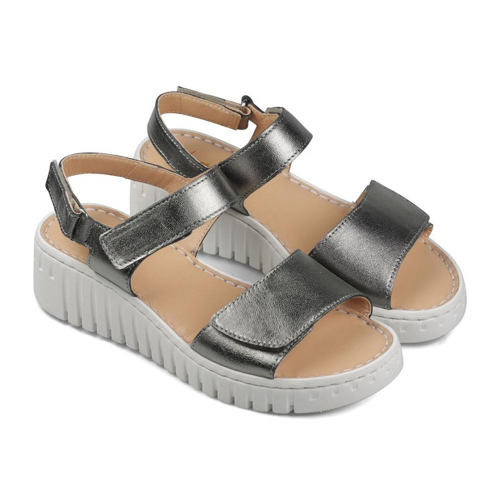 Van Dal Sienna Sandals - Gunmetal Leather - Beales department store