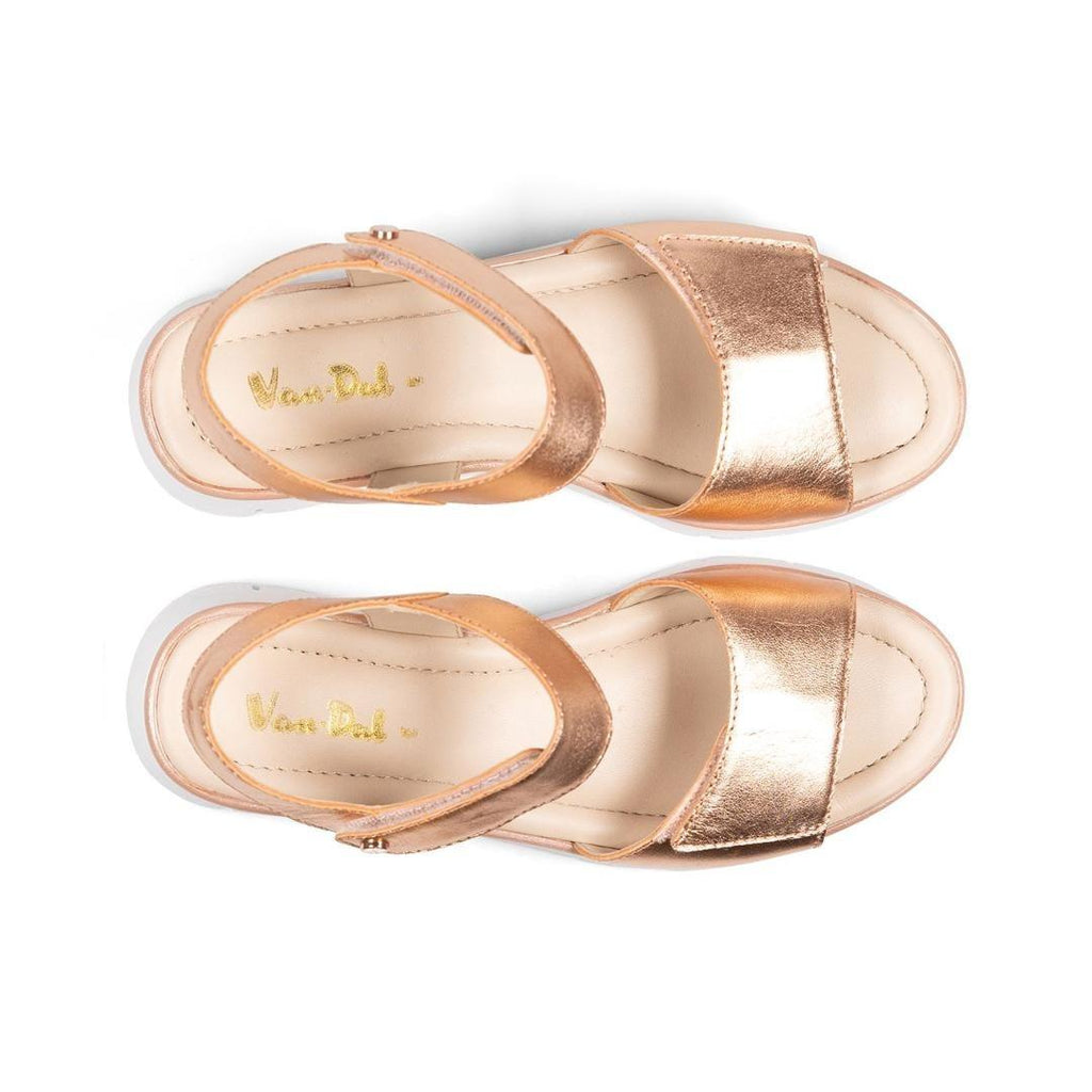 Van Dal Sorbet Sandals - Rose Gold Leather Size 4 - Beales department store