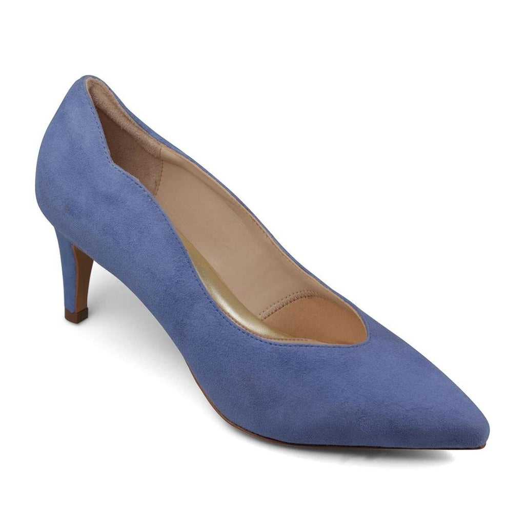 Van Dal Stella Court Shoes - Cornflower Suede - Beales department store