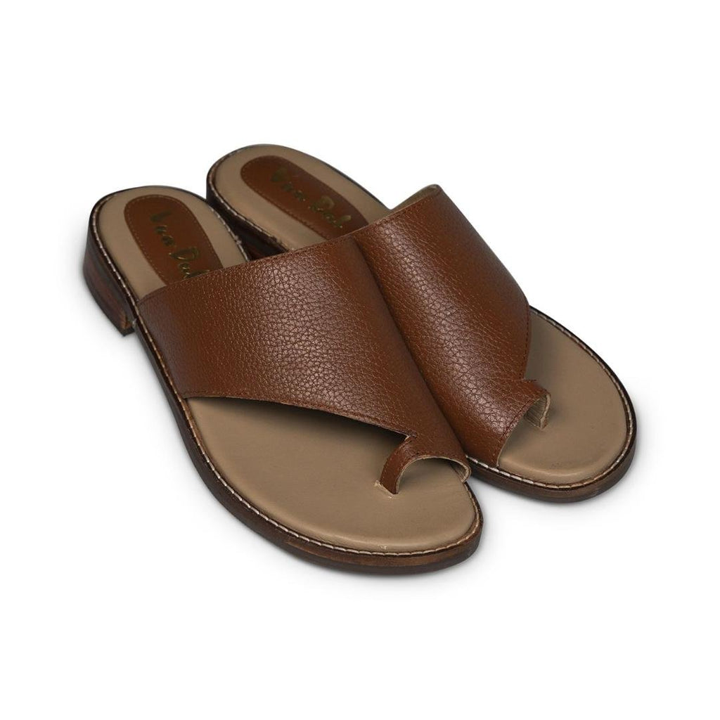 Van Dal Sundae Slip On Sandals - Tan Leather - Beales department store