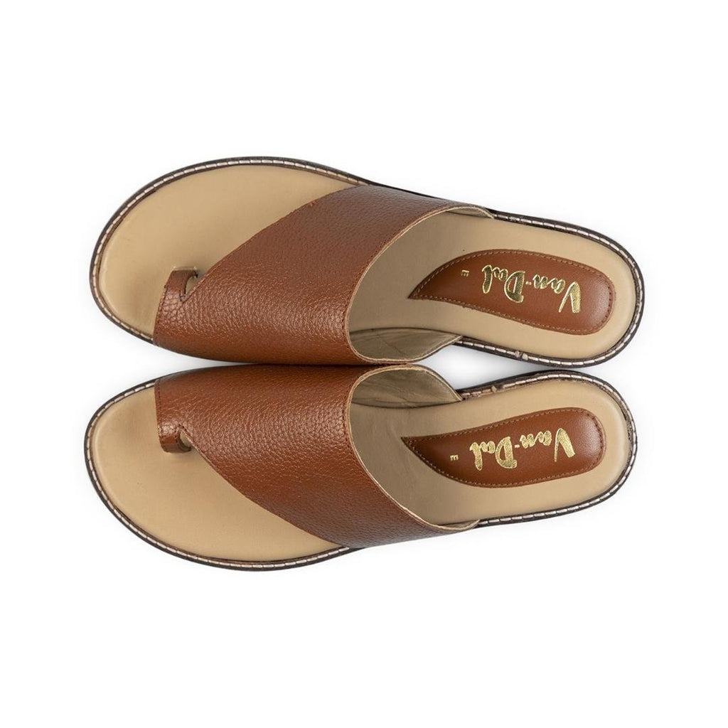 Van Dal Sundae Slip On Sandals - Tan Leather - Beales department store