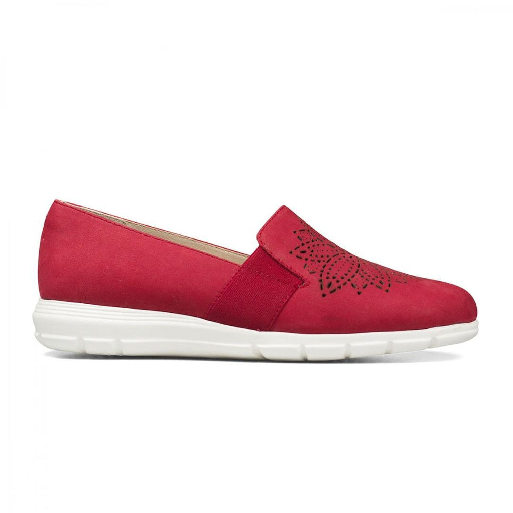 Van Dal 'Wilby' Slip On Trainers - Red Nubuck Leather - Beales department store