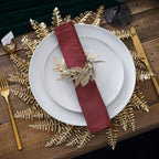 Gold Fern Wreath Christmas Table Place Mats- 5 Inner Pack