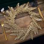 Gold Fern Wreath Christmas Table Place Mats