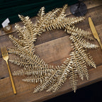 Gold Fern Wreath Christmas Table Place Mats- 5 Inner Pack