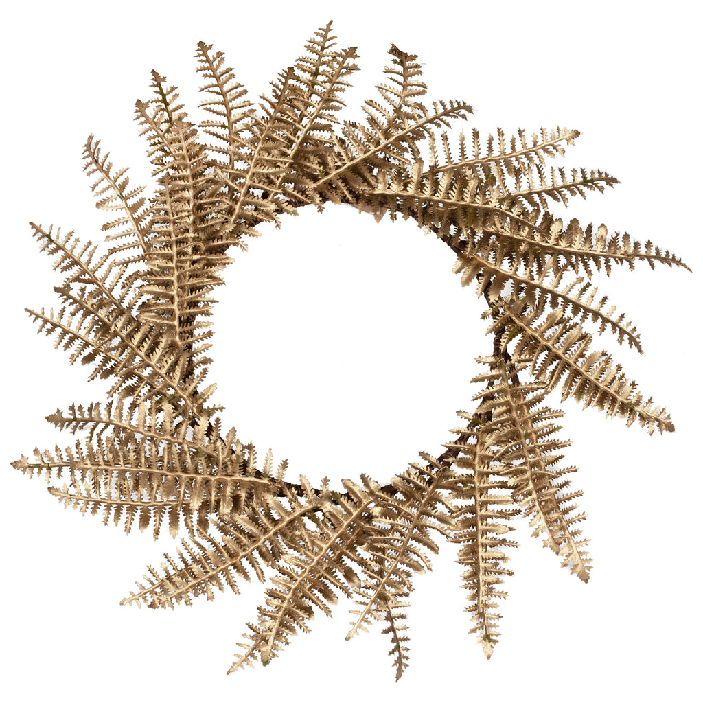 Gold Fern Wreath Christmas Table Place Mats