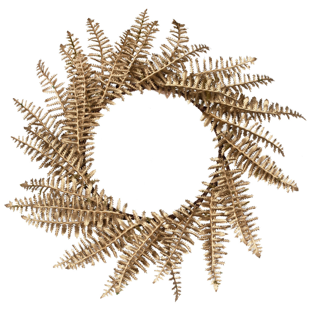 Gold Fern Wreath Christmas Table Place Mats- 5 Inner Pack