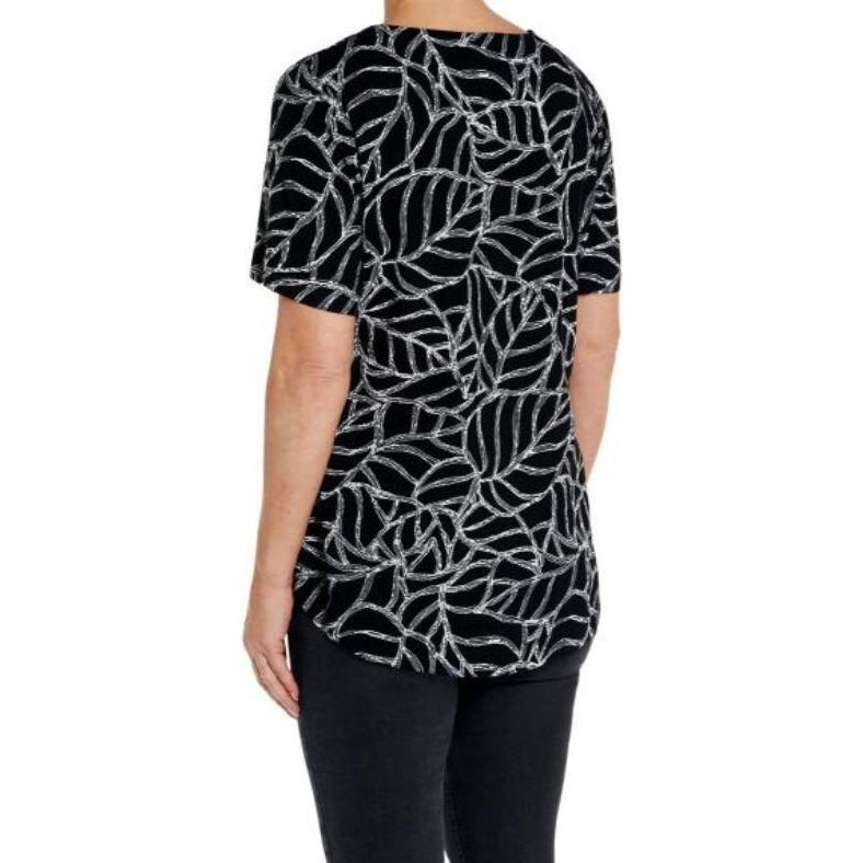 VIZ-A-VIZ Black Abstract Print Top - Beales department store