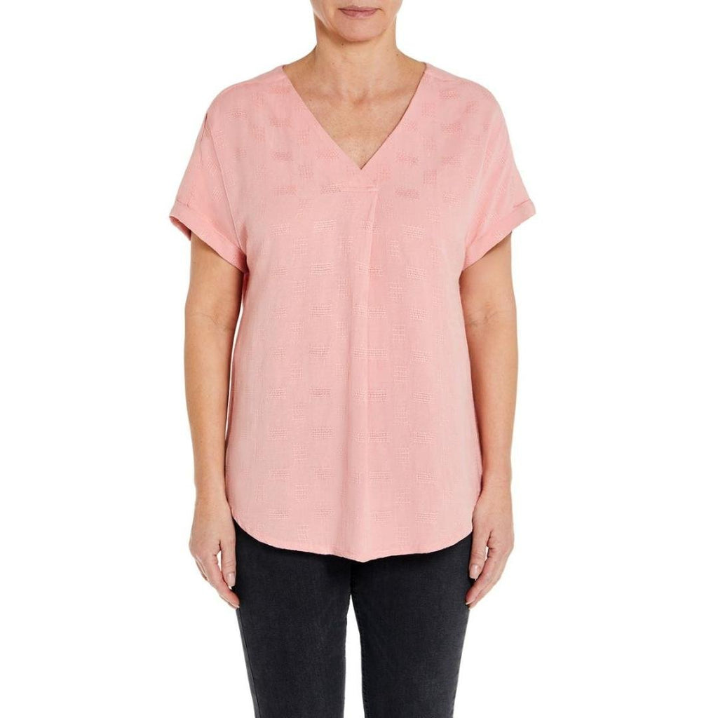 VIZ - A - VIZ Blossom V - neck Pleat Tunic - Beales department store