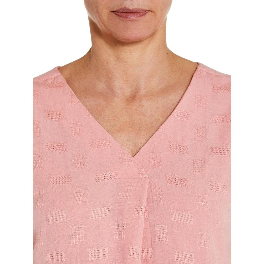 VIZ - A - VIZ Blossom V - neck Pleat Tunic - Beales department store