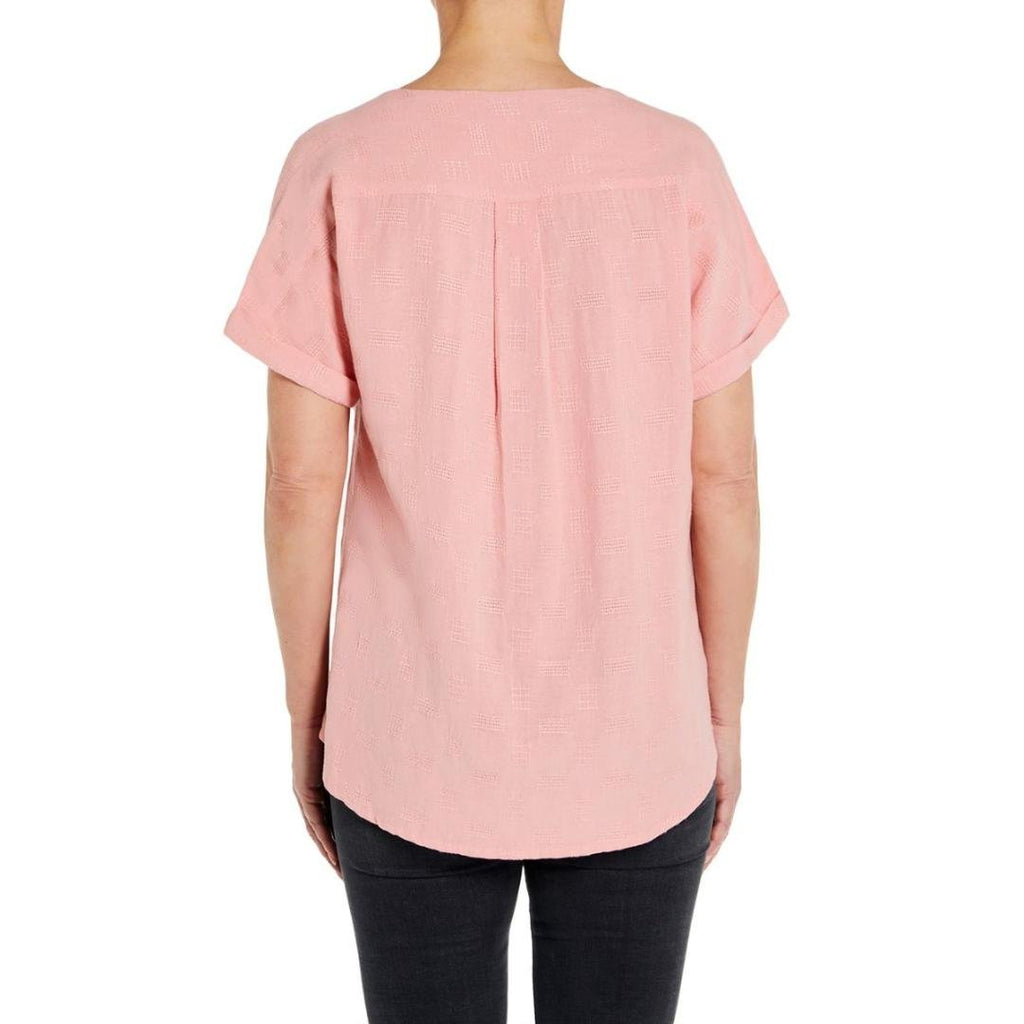 VIZ - A - VIZ Blossom V - neck Pleat Tunic - Beales department store