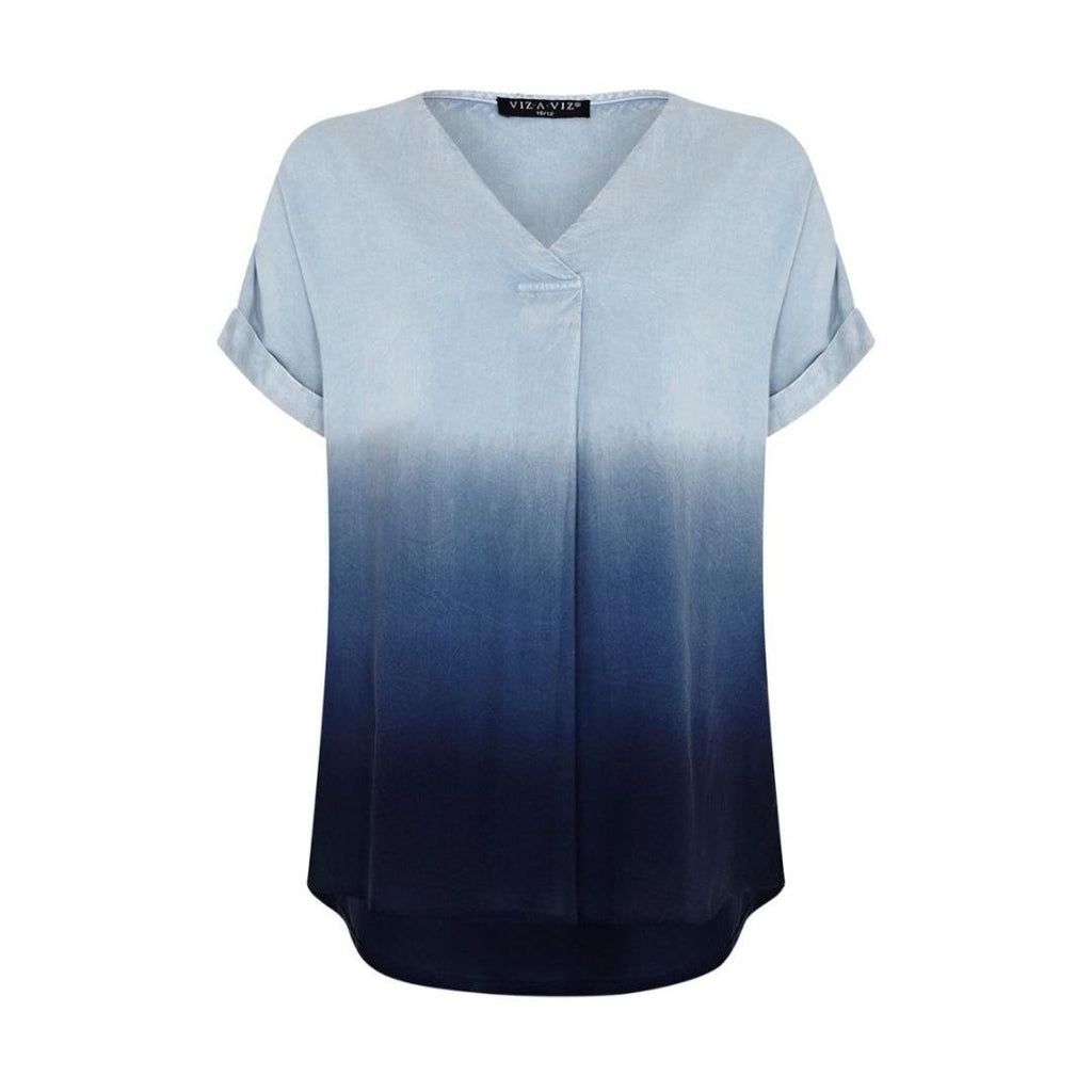 VIZ-A-VIZ Blue Dip-dye Top - Beales department store