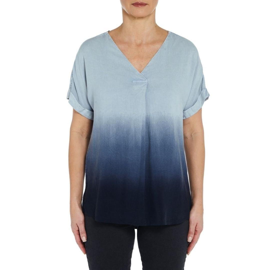 VIZ-A-VIZ Blue Dip-dye Top - Beales department store