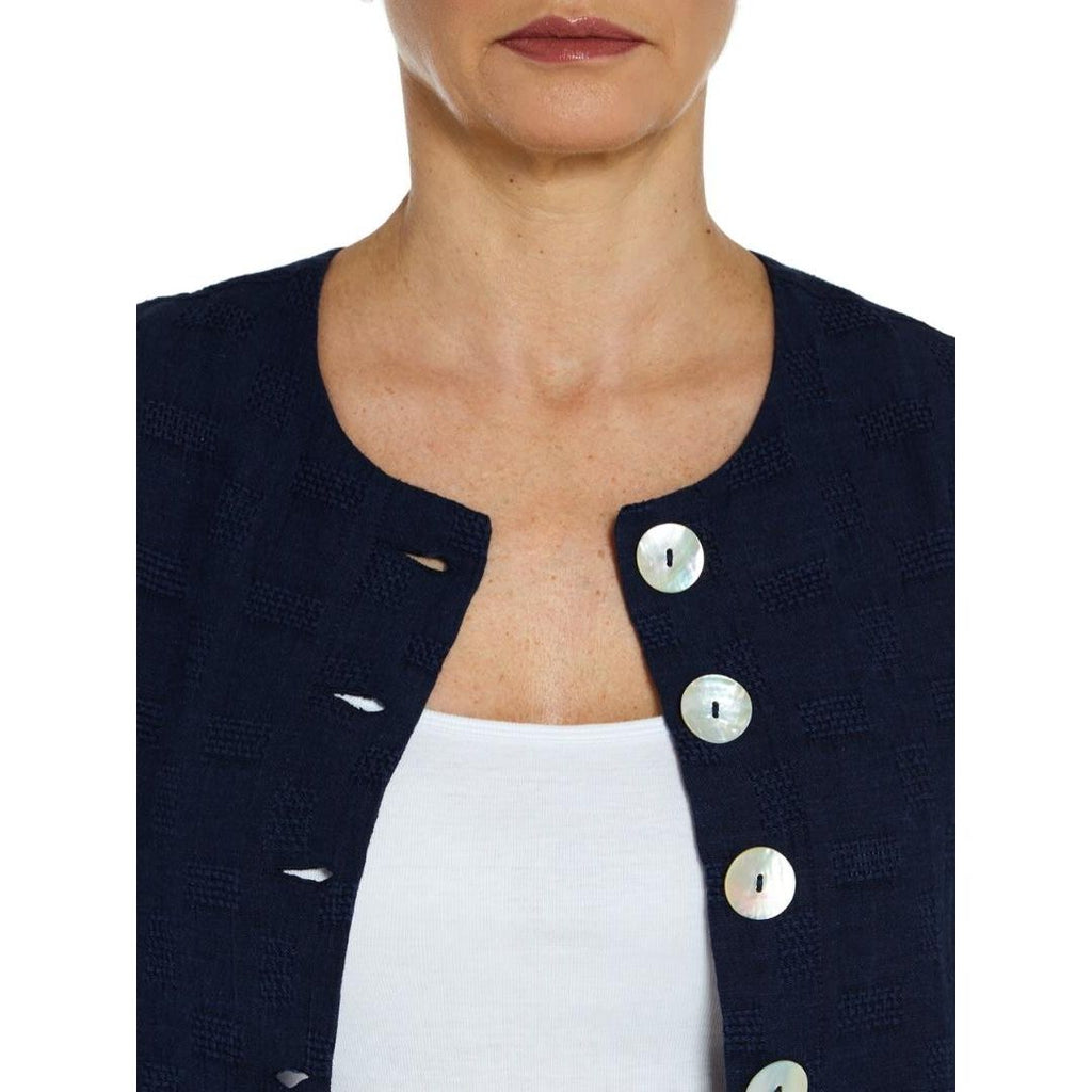 VIZ-A-VIZ Navy Cropped Jacket - Beales department store