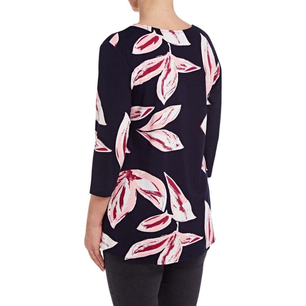 VIZ-A-VIZ Navy Floral Print Tunic - Beales department store