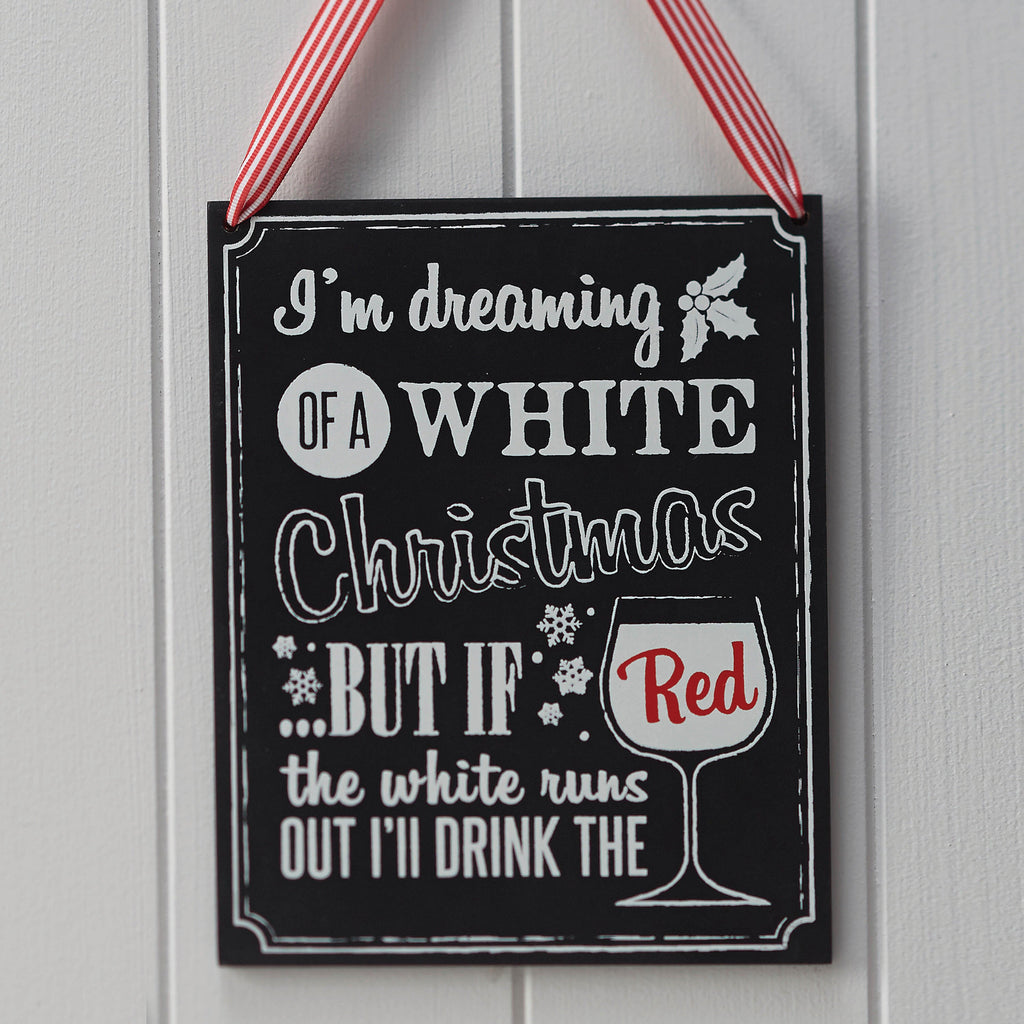 Christmas Wooden Chalkboard Wine Sign - Vintage Noel