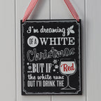Christmas Wooden Chalkboard Wine Sign - Vintage Noel